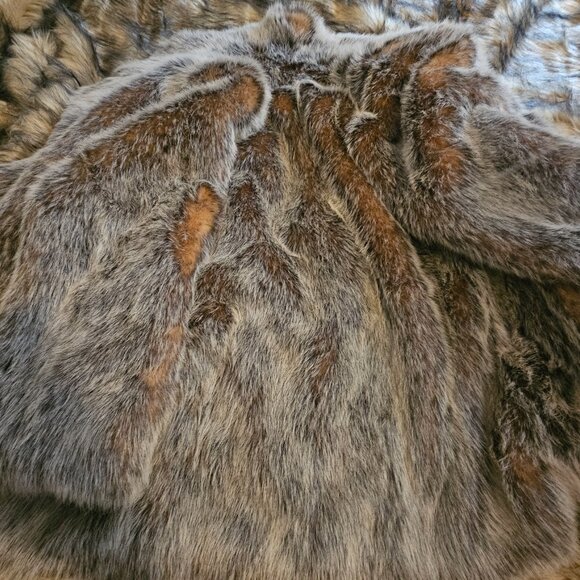 Vintage Dennis Basso Medium Tipped Fox Faux Fur Coat Silver Red - Picture 14 of 14